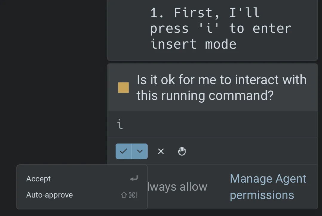 Ability to accept or auto-approve future interactions.