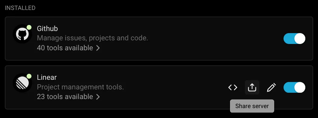 Sharing a MCP Server