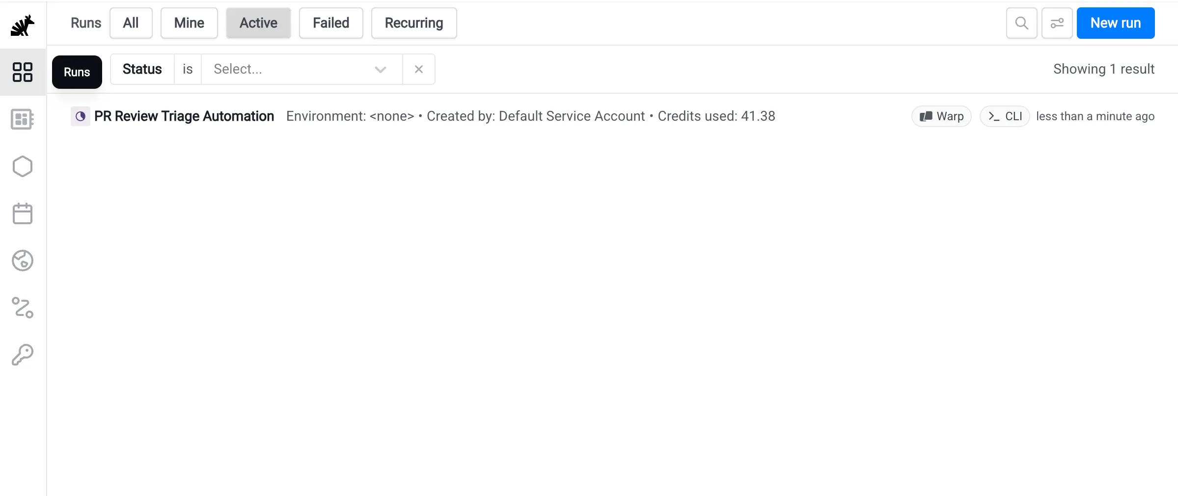 The Oz web app's management view.