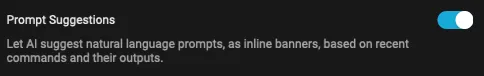 Setting for Prompt Suggestions
